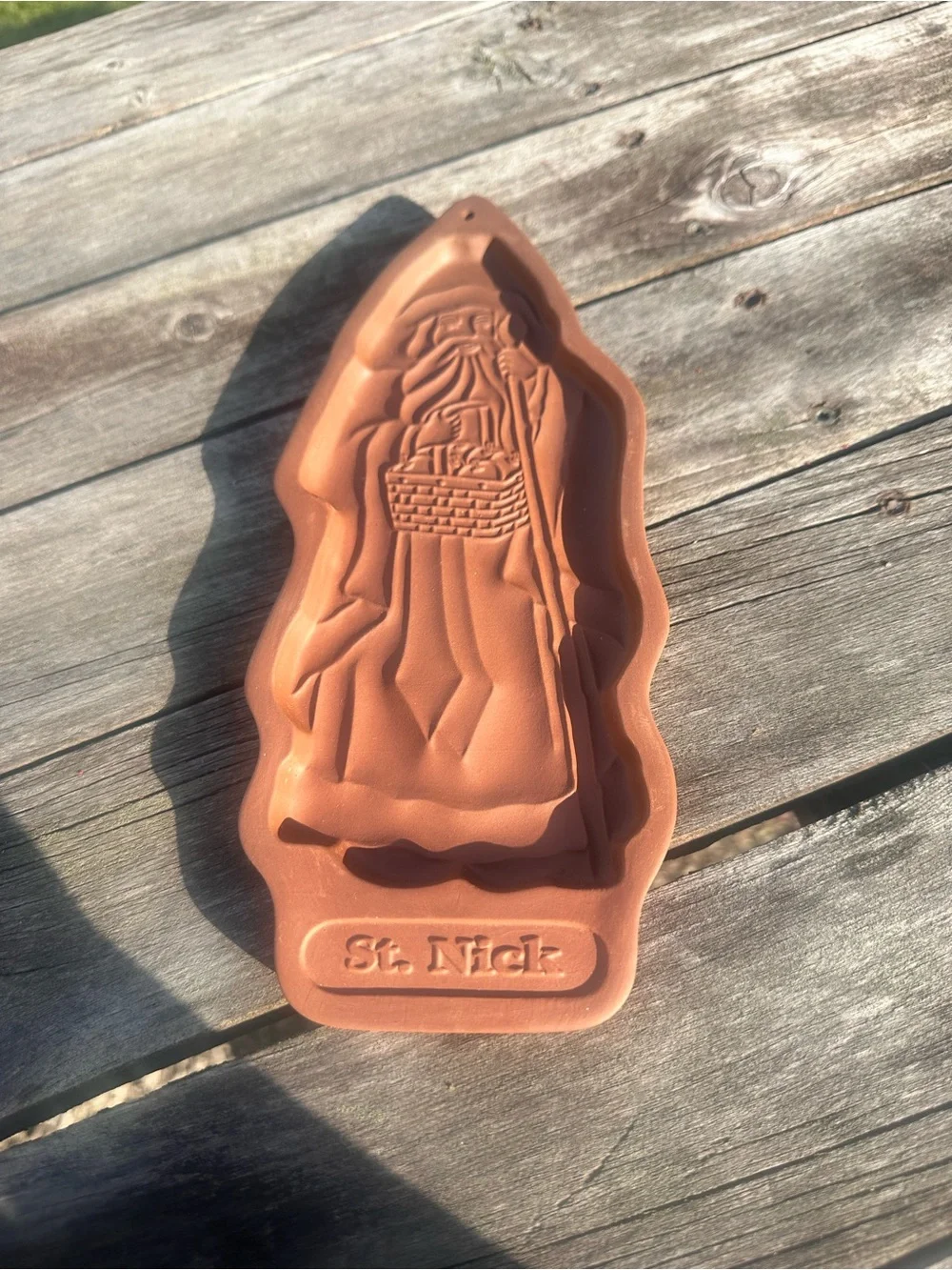 VTG Longaberger Pottery 1993 Christmas St. Nick Clay Cookie Mold